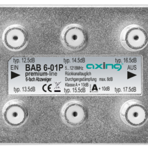 BAB 6-01P 6-way tap | 12.5 … 17.5 dB | 5…1218 MHz | housing design 02