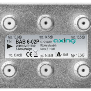 BAB 6-02P 6-way terminal tap | 13.0…15.5 dB | 5…1218 MHz | housing design 02