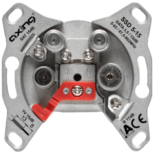 SSD 5-15 SAT multimedia loop-through outlet 15 dB | 5…2200 MHz | CATV | SAT | DATA